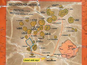 Mapa de Tierra Muerta y Palancares con sus Torcas