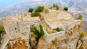 Castillo de Vanere de Erice a vista de dron