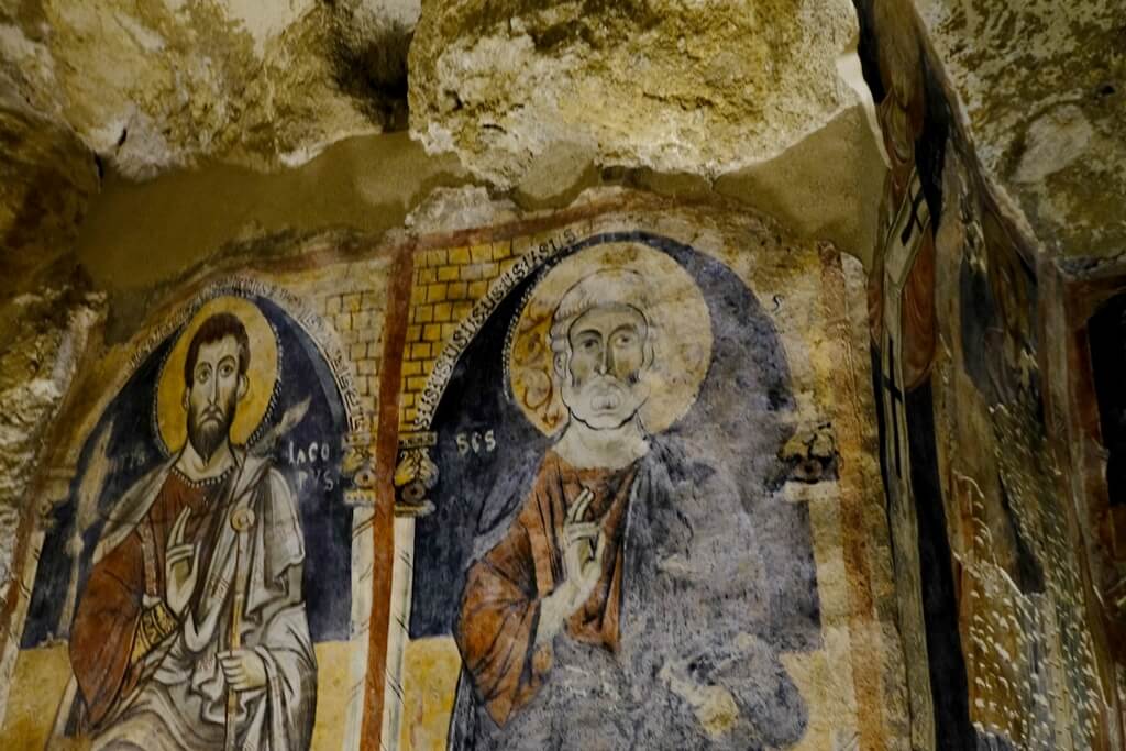 Interior de La Iglesia rupestre de Santa Maria Idrissi de Matera