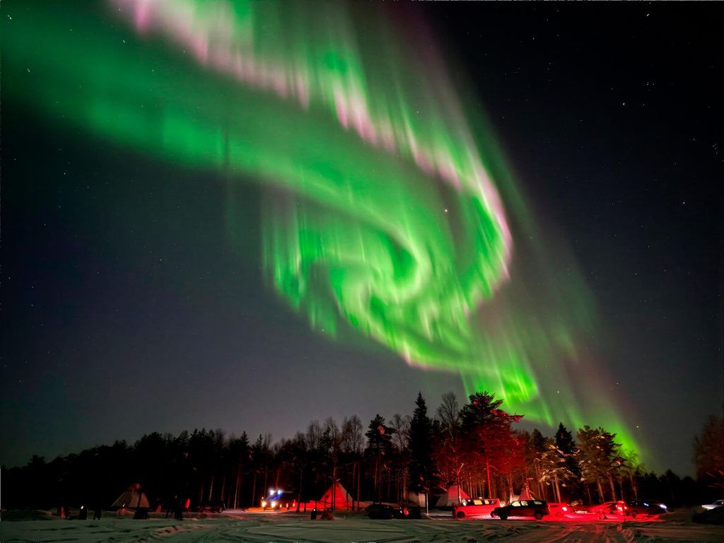 Espectacular Aurora Boreal en Laponia, Finlandia