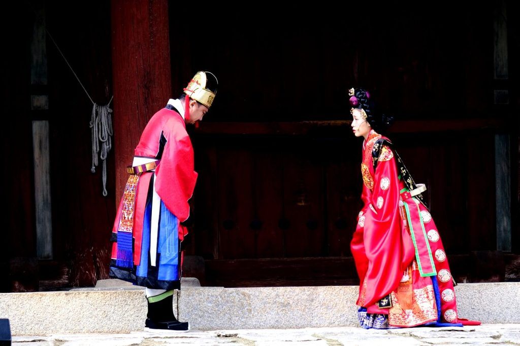 Representación dentro del Santuario Jongmyo Representación dentro del Santuario Jongmyo