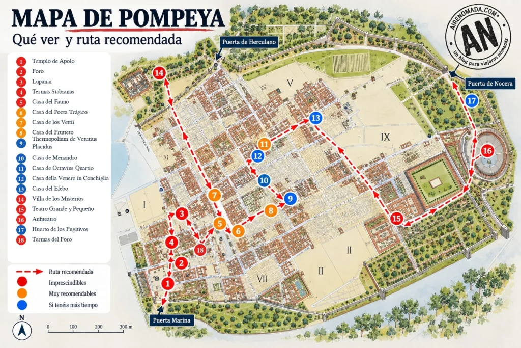 QUÉ VER Y HACER EN POMPEYA. LOS IMPRESCINDIBLES. MAPA QUÉ VER Y HACER EN POMPEYA. LOS IMPRESCINDIBLES. MAPA